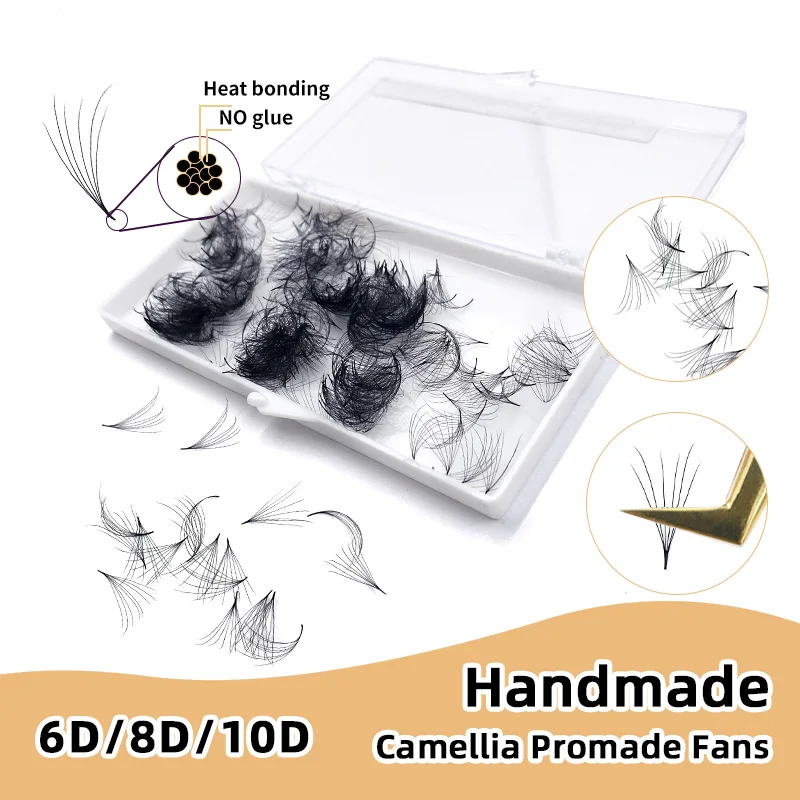 Blossom Camellia Premade Volume Lashes 500 Loose Promade Fans Soft Natural Russian Volume Faux Mink Camellia Eyelash Extension