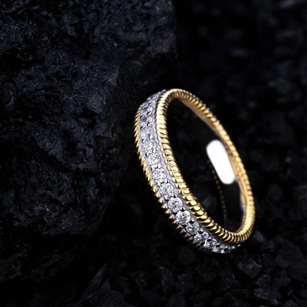 WUIHA-Sólido 925 Sterling Silver Criado Anel de Diamantes Moissanite, Banda De Casamento, Anel De Noivado Para As Mulheres, Presente De Aniversário, Jóias Finas
