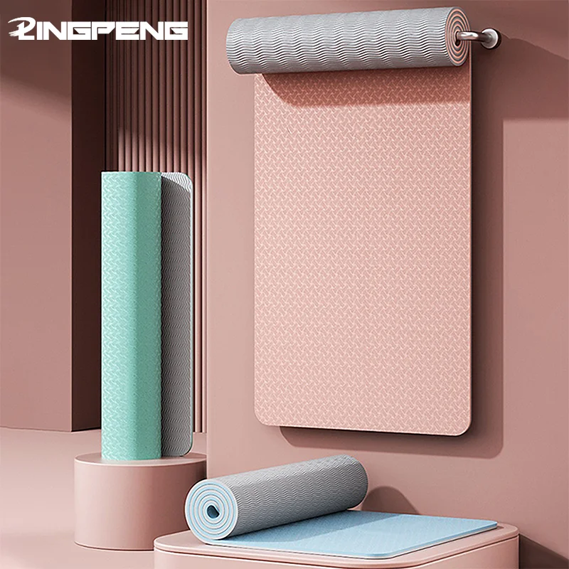 اليوغا حصيرة بيلاتيس Tpe اللياقة البدنية حصيرة 6 مللي متر سمك عدم الانزلاق اليوغا وسادة السفر اللياقة البدنية ممارسة الوسادة للنساء المنزل الصالة الرياضية الطابق تجريب #1