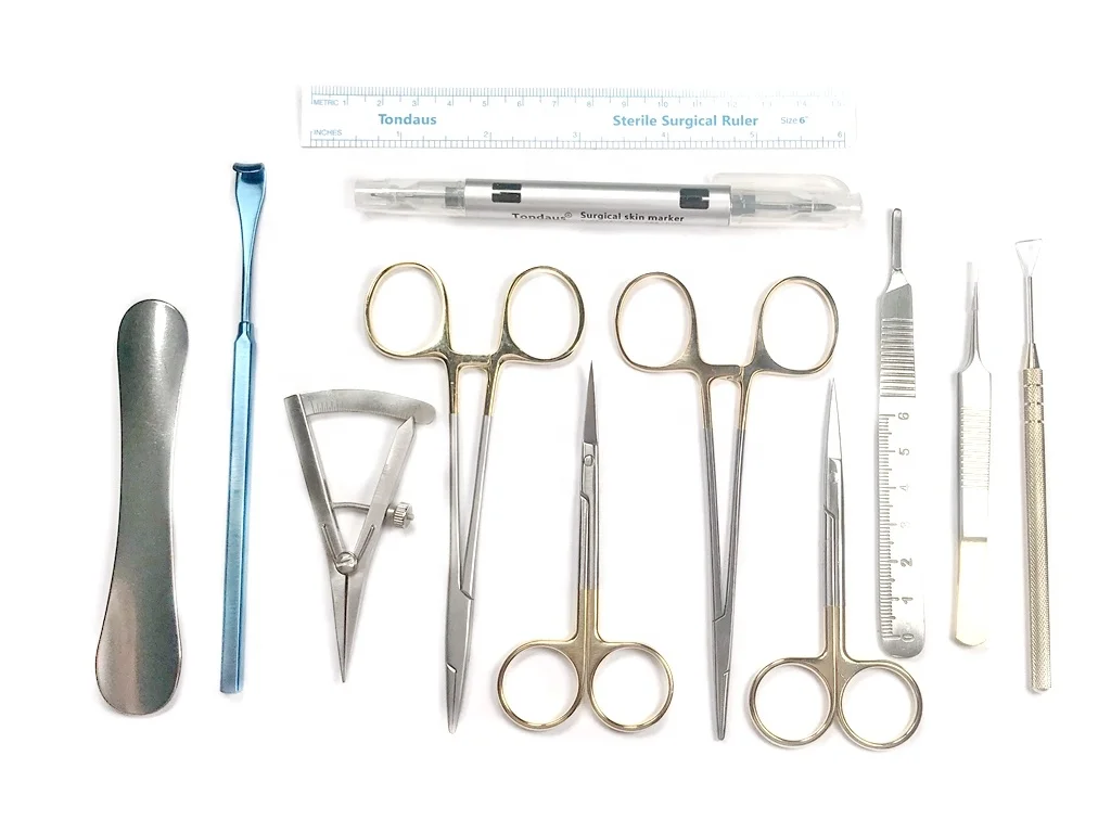 Ophthalmic Surgical Scissors Instruments Set 12pcs Blepharoplasty Kits Blepharoplasty Set