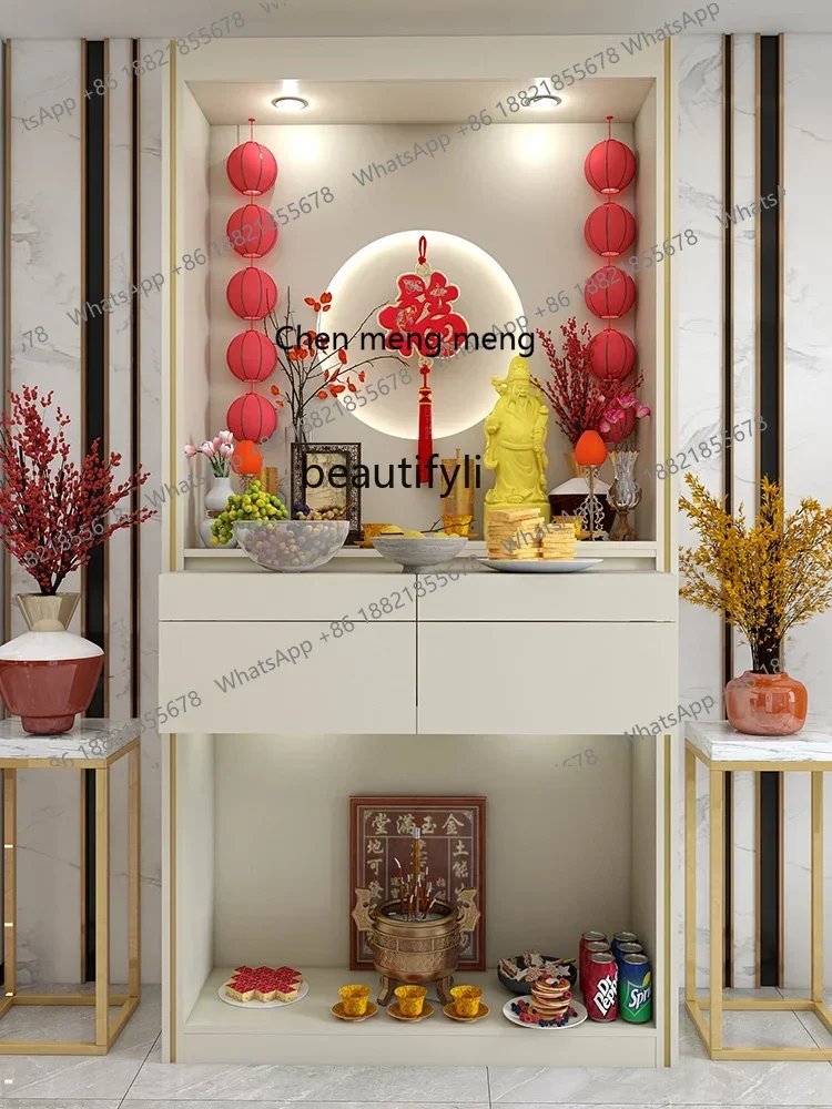

D178 Modern Light Luxury Worship Table Altar Altar Home Middle Hall Incense Fire God Position Landlord Floor Cabinet