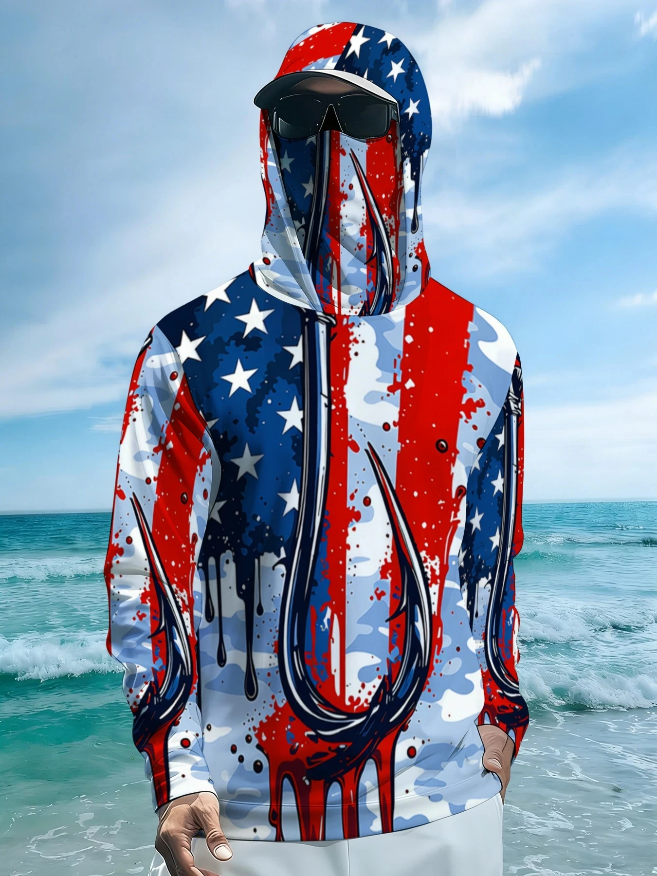 2026 Summer New Style Men's Long-Sleeved Shirt with 3D Star Pattern Print for Sports Comfortable Soft Breathable view 2