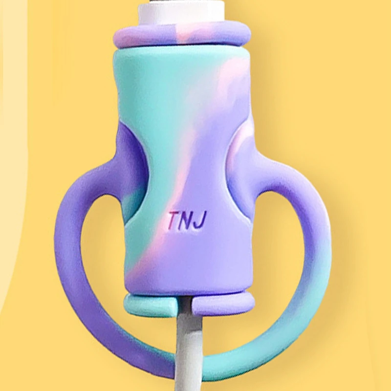 1Pcs Mini 2 in 1 Data Cable Protective Sleeve Colorful Earphone Wire Cord Protection Cover Soft Silicone Cable Protector Tools