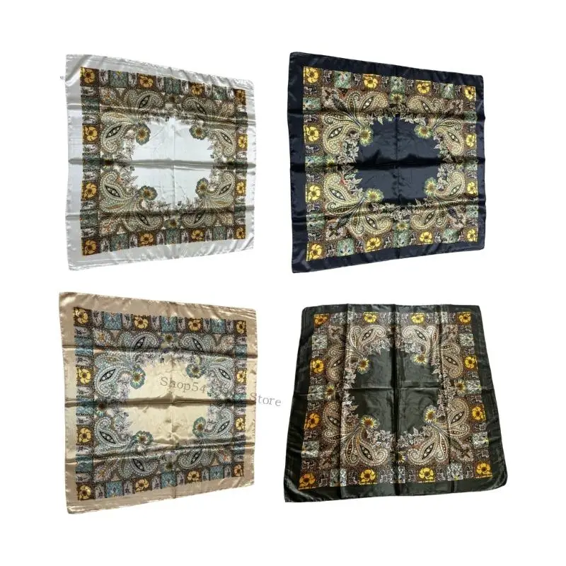 

Элегантный Paisleys Print Легкий имитированный имитированный шелковый шарф -аксессуар для женщин Элегантный подарки для головы