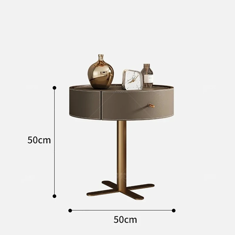 منضدة جمالية فاخرة للتخزين الأوروبية البسيطة طاولة السرير الجلدية الشمال الحديثة كوموديني كاميرا Letto أثاث غرفة نوم #2