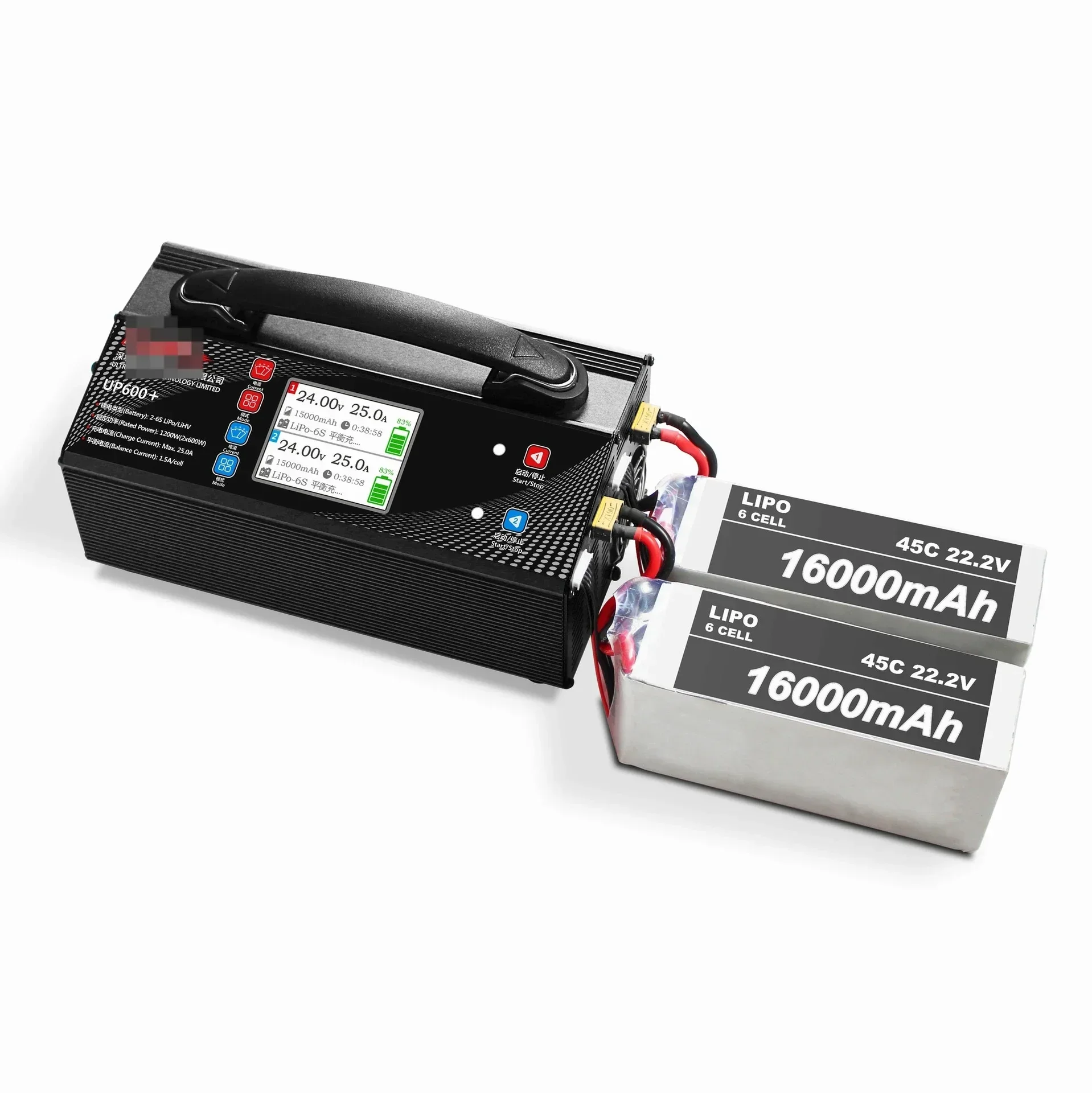 

2024 New UP600 + 1200W 25A With Display Screen Plant Protection Drone Charger