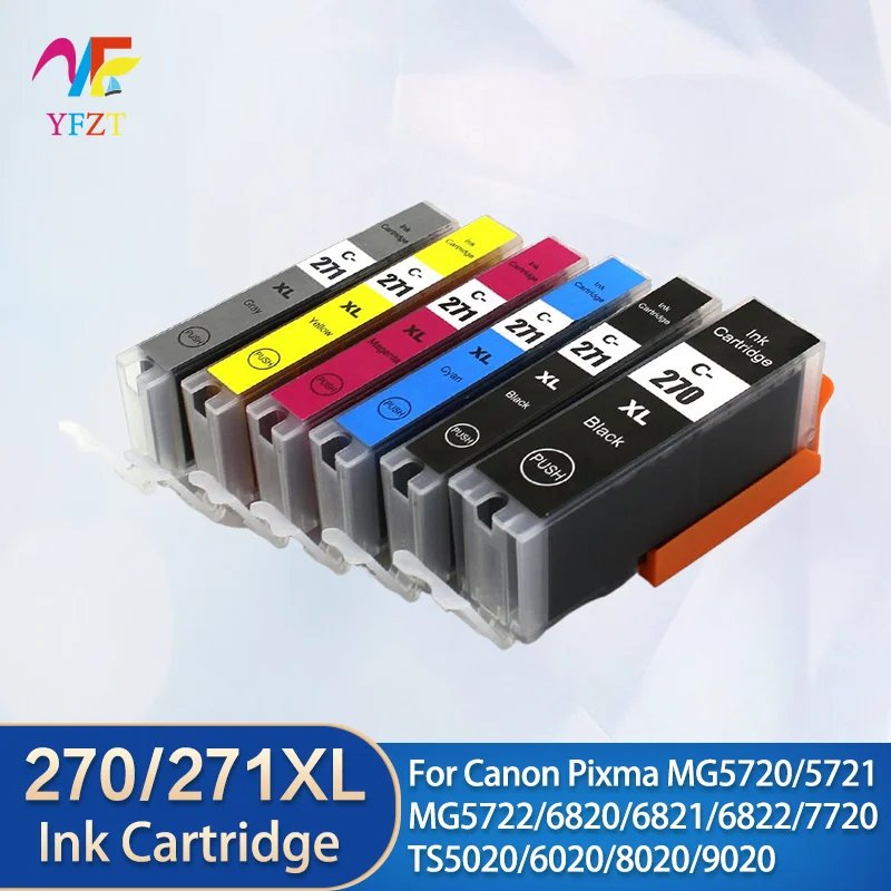 PGI-270 CLI-271 Compatible Ink cartridge For Canon PIXMA MG5720 MG5721 TS5020 TS6020 TS8020 TS9020 MG6821 MG6822 MG7720 Printer