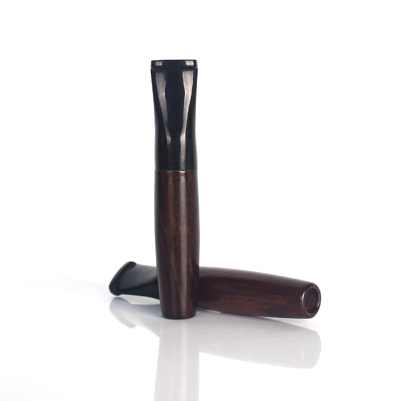 1 Pcs Ebony Pipes Filter Wood Smoking Pipes Herb Tobacco Pipe Cigar Narguile Grinder Smoke Mouthpiece Cigarette Holder