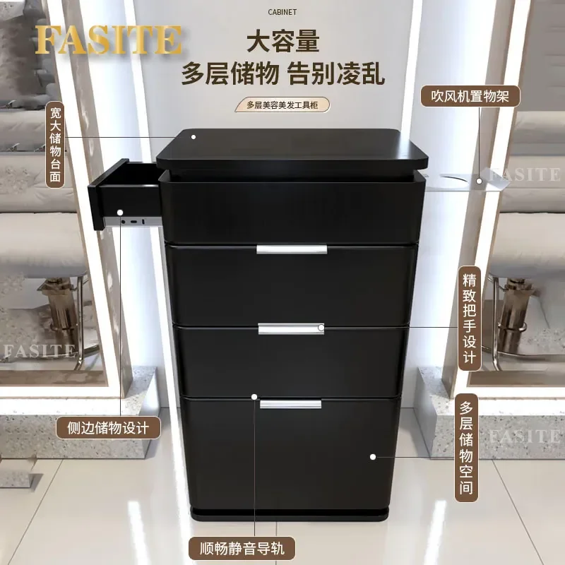 For Barber Shop Tool Cabinet Hair Special Cart High End Multi Functional Perm Dyeing Storage Trolley with Wheels