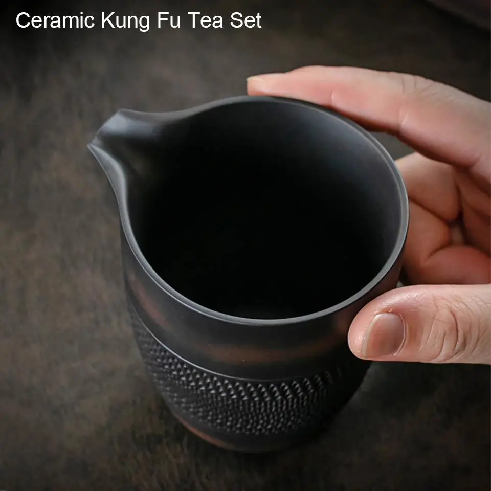 YMEEI Purple Pottery Teapot Tea Fair Cup Ceramic Handmade Tea Ceremony Cup Coffee Mug Kung Fu Tea Sets Master Fair Small Cup