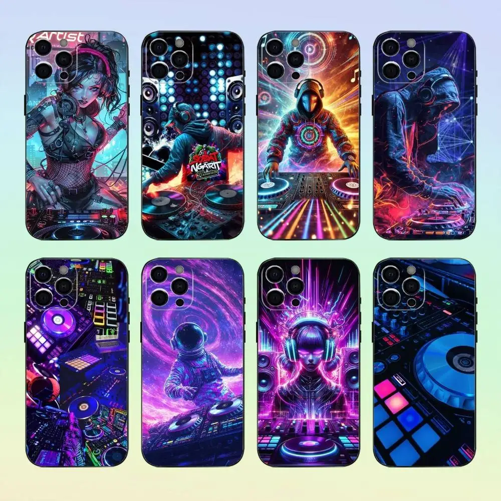 

DJ Mixer Music Phone Cas Phone Case For iPhone 17,16,15,14,13,12,11 ,Soft Silicone Black Cover