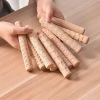 1PC Pottery Clay Tool Ceramic Wood Texture Rolling Stick Roller Polymer Clay Sculpture Modeling DIY Craft