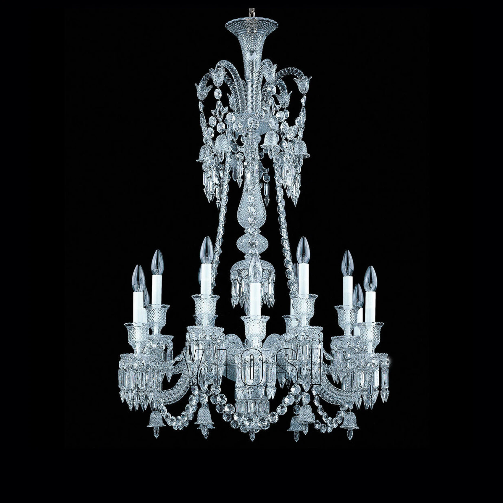 

Traditional Style Luxury K9 Crystal Chandelier Hotel Lobby Church Hanging Decoration Design 8 Bulb Lamparas