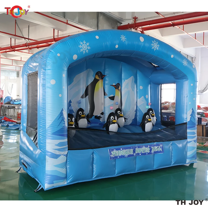

3.6x1.5x2.7m Inflatable Penguin Snow Ball Toss Shooting Ball goal Carnival Game
