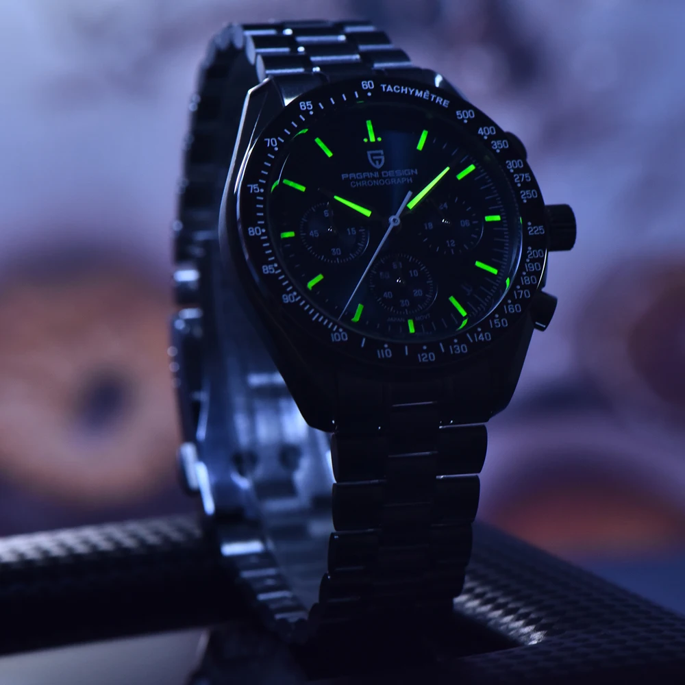 2025 جديد PAGANI تصميم الساعات تدفع تحية إلى Ck2998 القمر ريترو ساعة كوارتز فاخرة للرجال الفولاذ المقاوم للصدأ الرياضة كرونوغراف