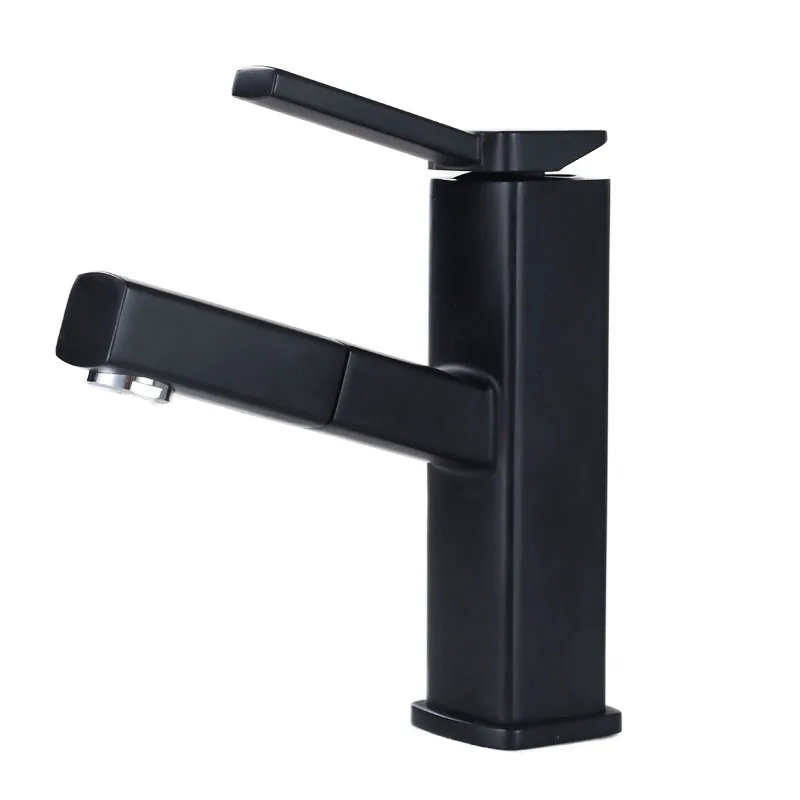 Bathroom Basin Faucet Deck Mounted Matte Black Sink Faucet Single Handle Single Hole Bathroom Sink Solid Brass Vanity Faucet