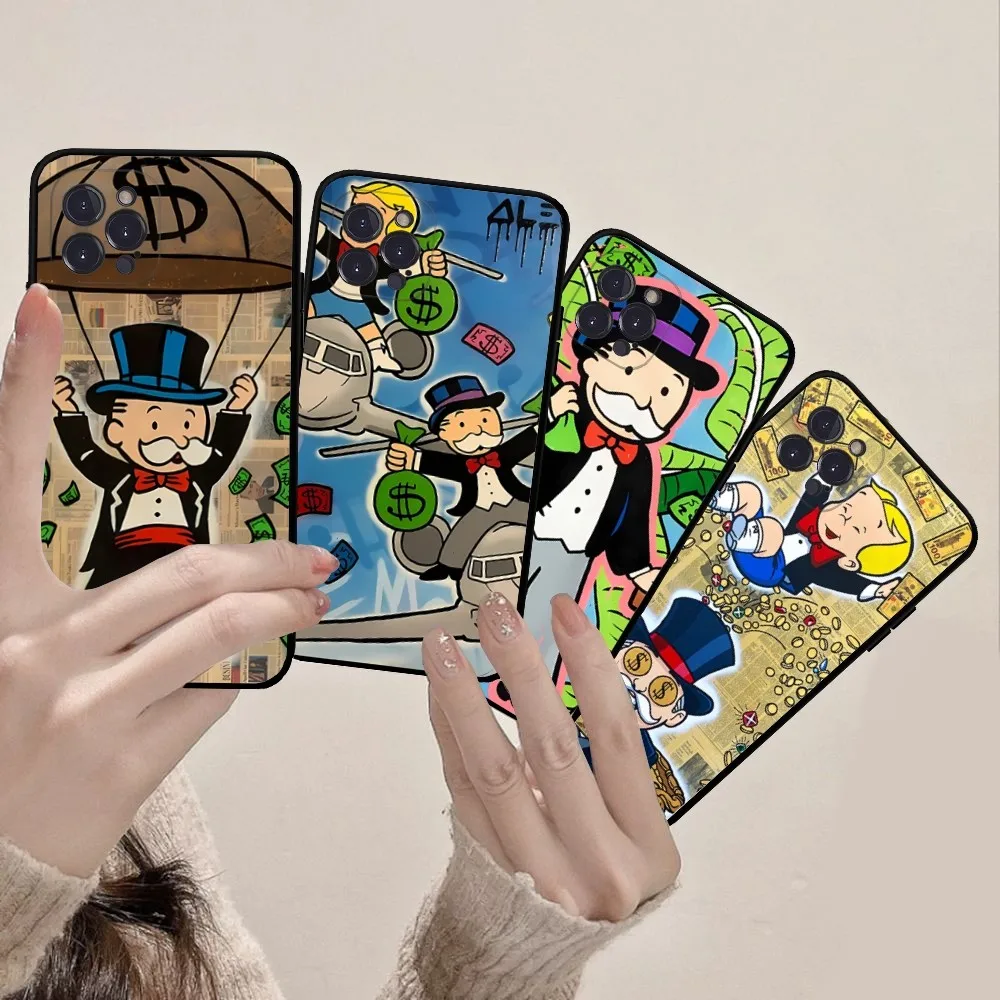 

Cartoon Luxury Dollar MonopolyS Mousepad Silicone Soft for iphone 15 14 13 12 11 Pro Mini XS MAX 8 7 6 Plus X XS XR Cover