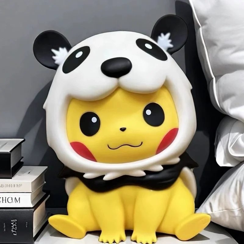 

Jzacyd Panda Pikachu Handmade 32cm Cute Pok é Mon Cartoon Toys Surprise Gifts Exquisite Desktop Decoration Home Store Decoration