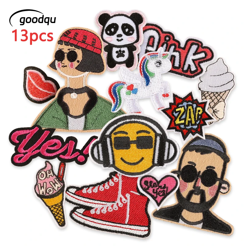 13 teile/los Eisen Patches Niedlich Für Kleidung Kinder Genäht Gestickt Auf Herz Brief Parches Mädchen Jungen Pack Jacke Diy Stoff thermische – Detail 1