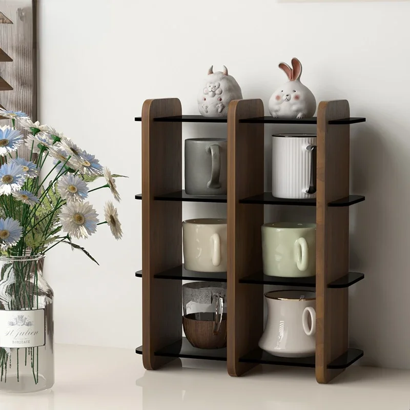 

High Appearance Level Mug Storage Rack Teahouse Divided Lattice Water Cup Holder Province Space Hand Do Doll Display Rack