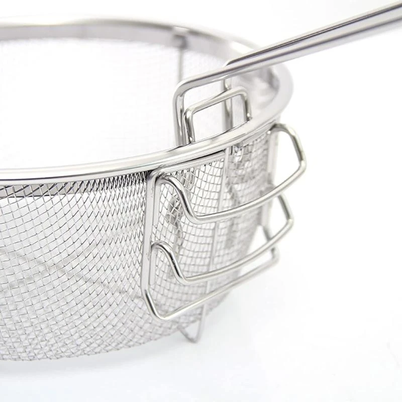 96GF Strainers Basket Stainless Steel Texture Deep Cooking Tool for Frieds Fish