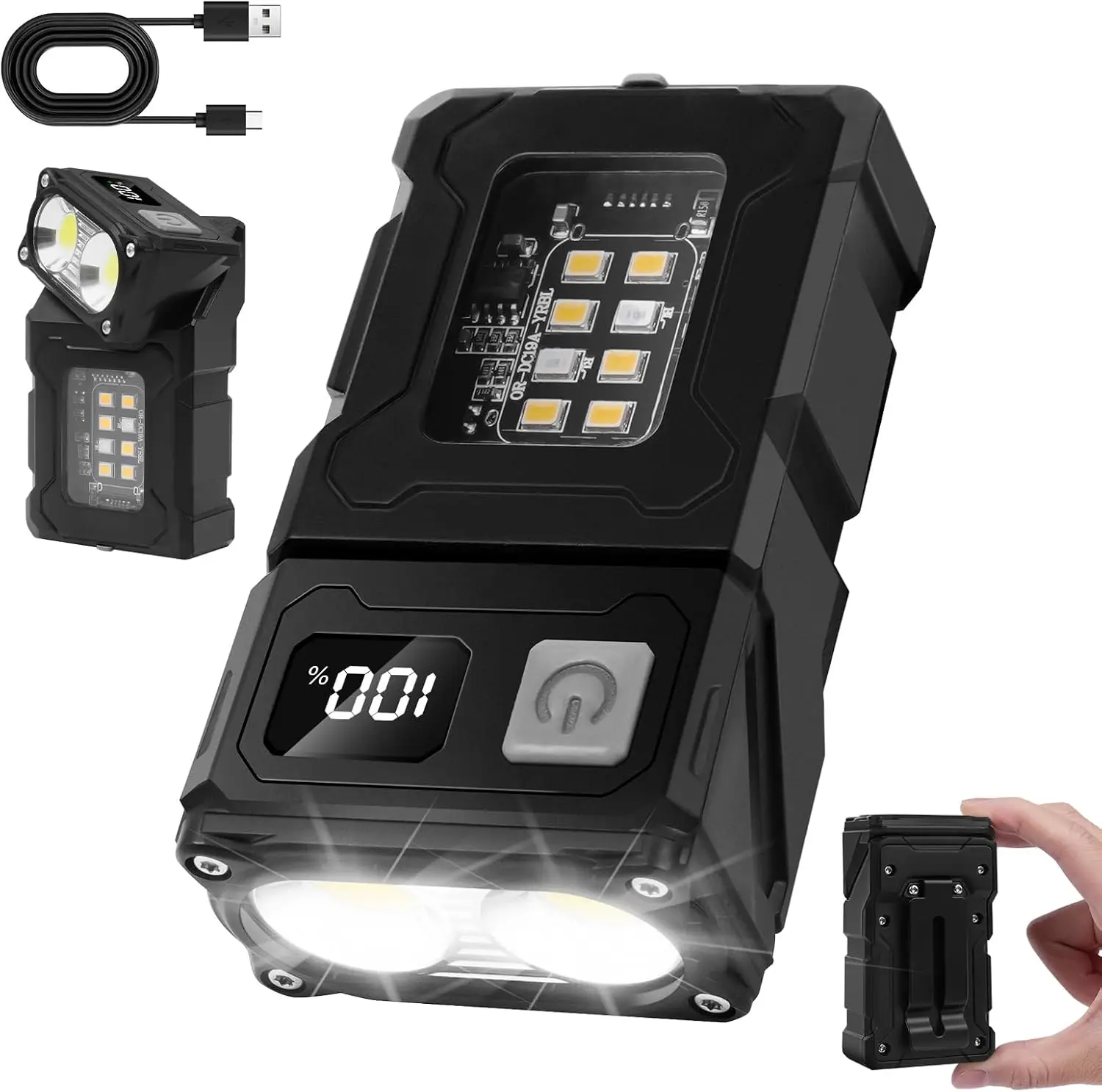 

Mini USB Rechargeable LED Flashlight Portable Magnetic Work Light Super Bright COB Torch for Outdoor Camping Emergency Lantern