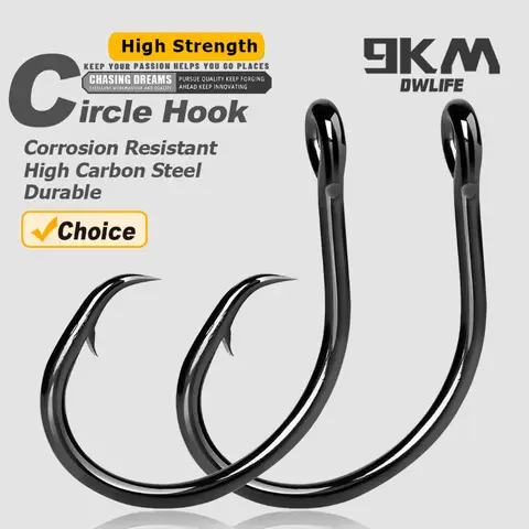 Fishing 5X Circle Hooks Saltwater 25~50Pcs High Carbon Steel Catfish Fishing Hook 5x Strong Wide Gap Non-offset Hook Bass Salmon