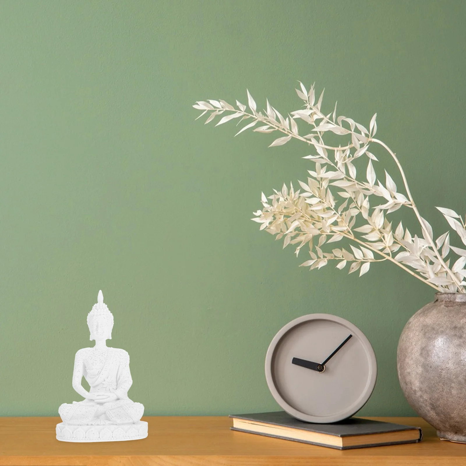 

Resin Buddha Sculpture Desktop Retro Meditation Statue for Home Office Decoration Small Good Luck Statue