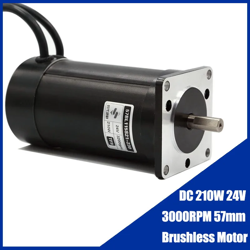 

BLDC 57mm Brushless Motor DC 210W 24V 3000RPM 57BL115S21 230TF9 Body length 115mm Brushless High Speed Motor