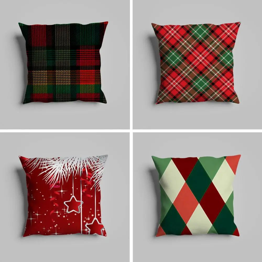 

Red classic Christmas patterns Pillow Case luxurious home office, sofa decorative Multi sized car seat cushions, pillowcases