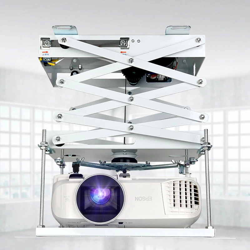 Ceiling Mount Projector Cinema Church Hall School Remote Controlling Projector Mount 220V Electric Projector Lift 100CM Scissors