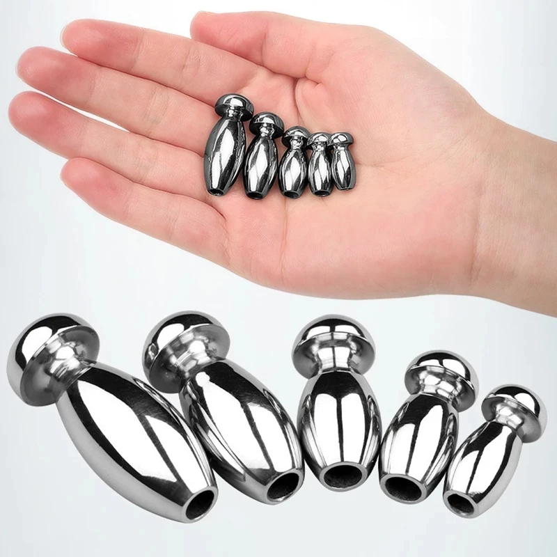 5 Sizes Male Urethral Dilator Urethra Plug Penis Plug Metal Hollow Urethral Catheter Urethras Sounding Intimate Toys for Men