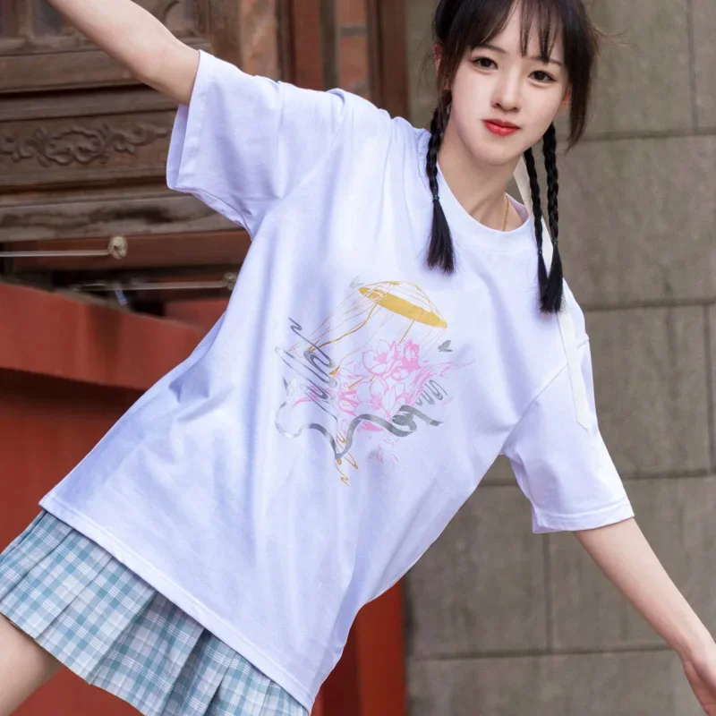 Segen des Himmels beamten hua cheng xie lian Anime Kurzarm Grafik T-Shirt Sommer dünne Action figur Geschenk