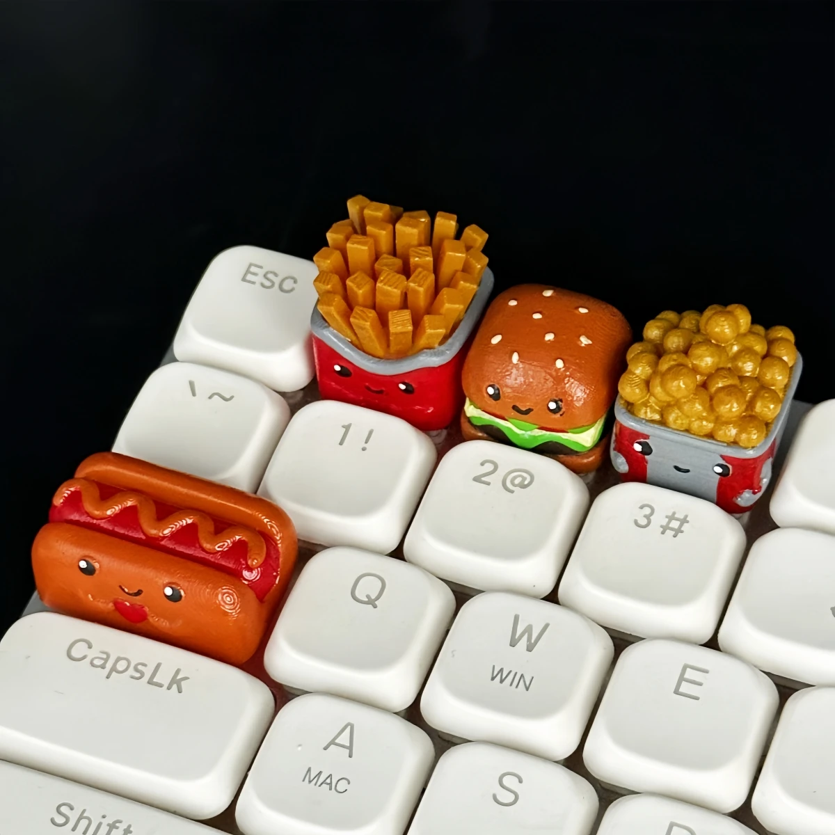 Hamburger Schlüsselkappen Kawaii Essen Tastenkappen Cartoon Mechanische Tastatur Kreuzachse OEM Gaming Zubehör Einzigartiges Geschenk für Freunde