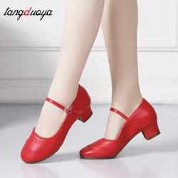 Latin Dance Shoes Gold Silver Salsa Tango Dancing Shoes square heels 4cm Girls women Practice Ballroom Dance Shoes