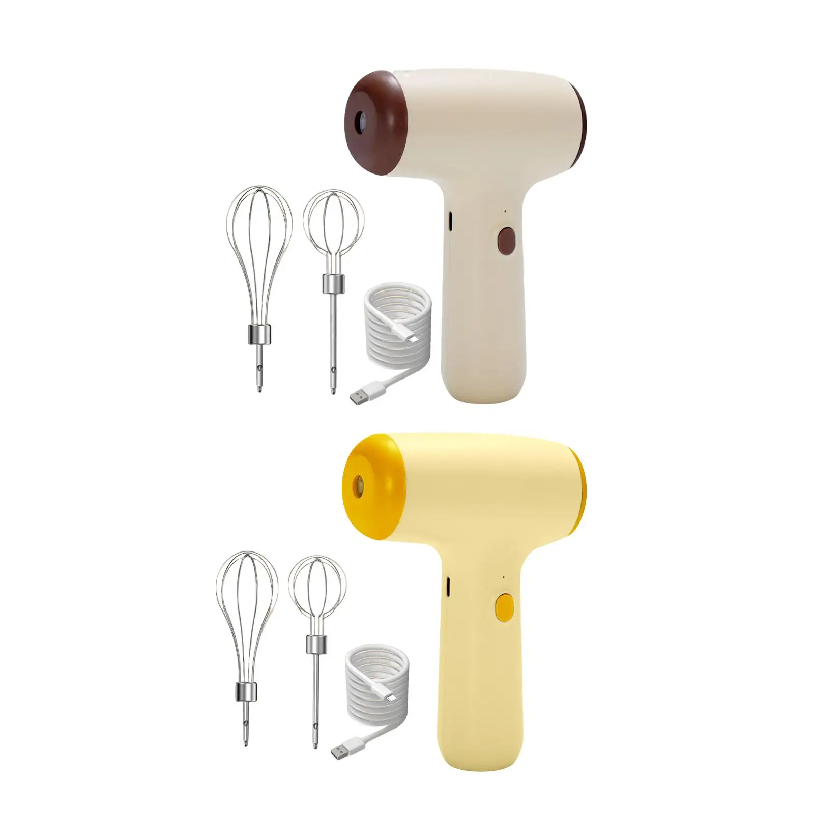 

Electric Whisk Mixer Egg Beater with 2 Stainless Whisks Multifunction Portable