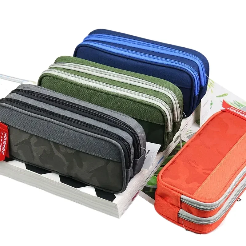 

Двухслойный пенал на молнии, вместительный органайзер для школьных принадлежностей, сумка с верхним открытием для студентов, подарок к школе
