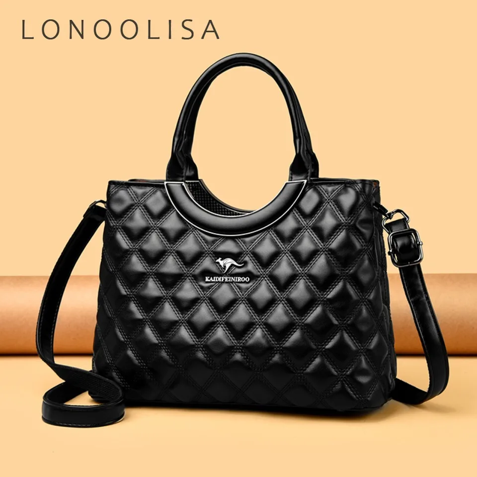 Women Luxury Handbag Large Capacity Soft Leather Top Handle Tote Bag Elegant Daily Commute Ladies Fashion Designer Shoulder Bag