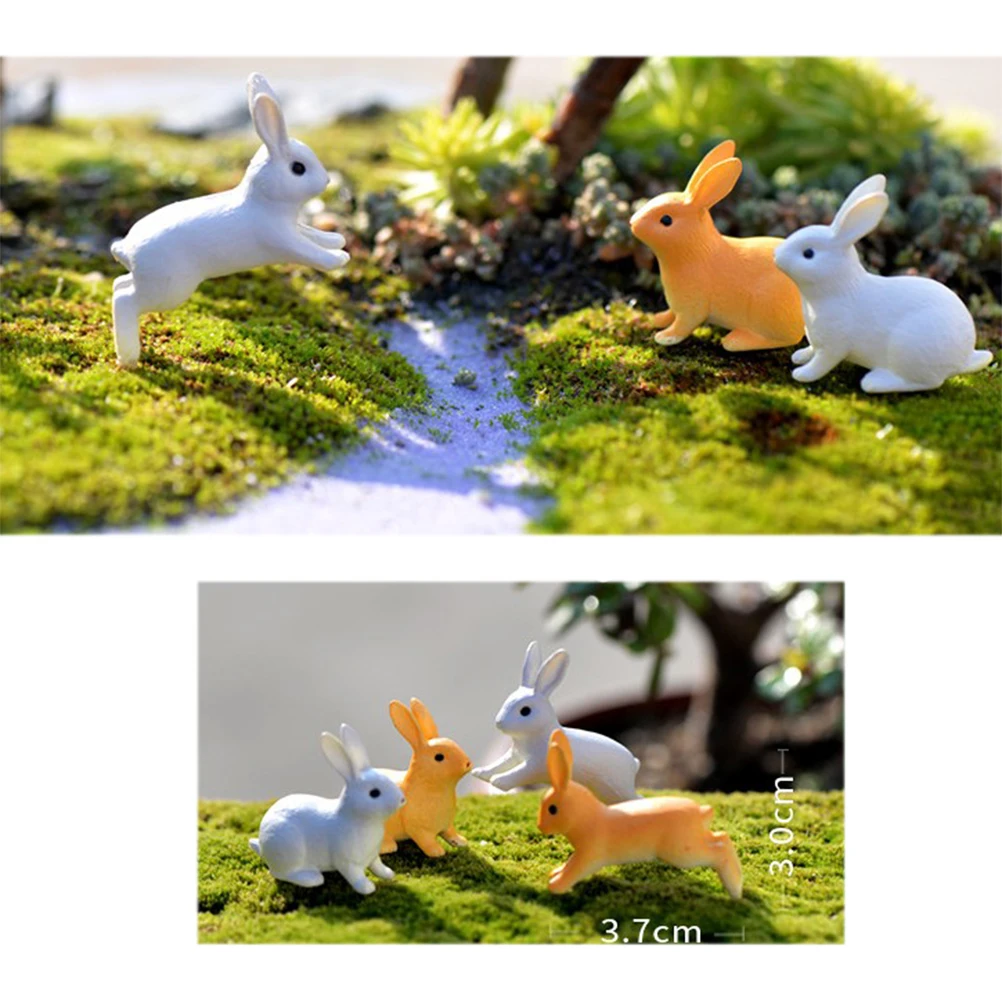 

4pcs Craft Home Office Car Cabinet Decoration Rabbit Decor Animal Car Rabbit Decor Learning Gift