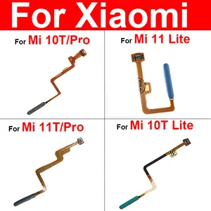 Bilashmart Fingerprint Sensor Touch ID Connector Flex Cable with Power Button Xiaomi Mi 10T 11T Pro Mi 11 Lite M2101K9G Repair Parts