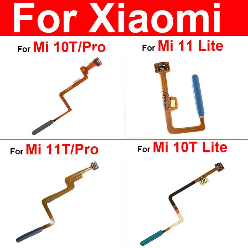 Fingerprint Sensor Touch ID Connector Flex Cable with Power Button For Xiaomi Mi 10T 11T Pro Mi 11 Lite M2101K9G Repair Parts