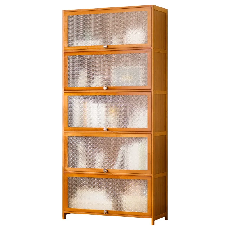 Bookcase with door Solid wood floor-to-ceiling household under stairs Locker Children's room Modern