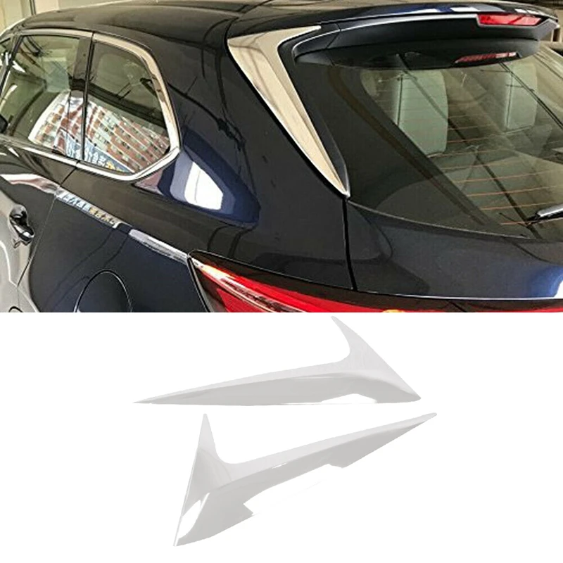 For Mazda CX-9 2016-2021 Chrome Rear Spoiler Wing Side Beveled Triple-Cornered Window Cover Trim