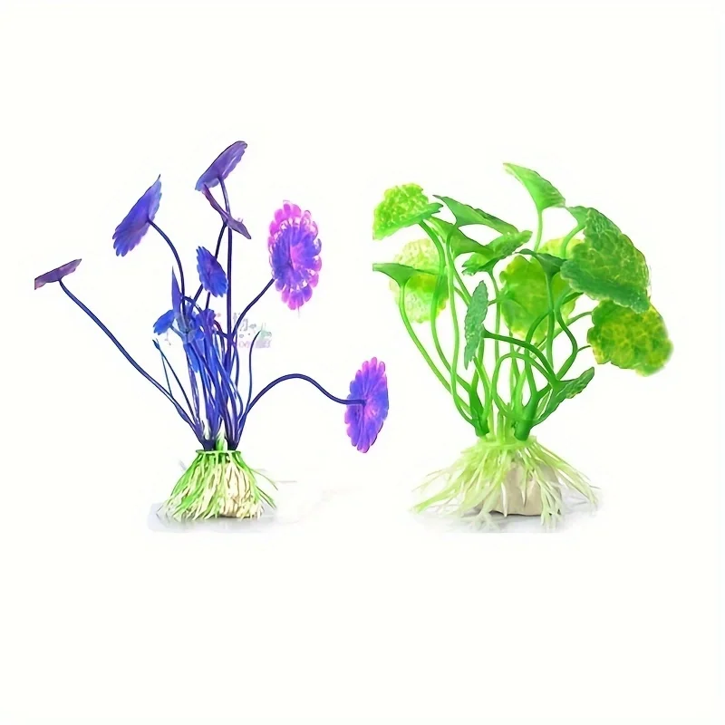 نباتات بلاستيكية صناعية تحت الماء، حوض أسماك، شجيرة مائية وهمية، عشب مائي أخضر، عرض محاكاة الديكور