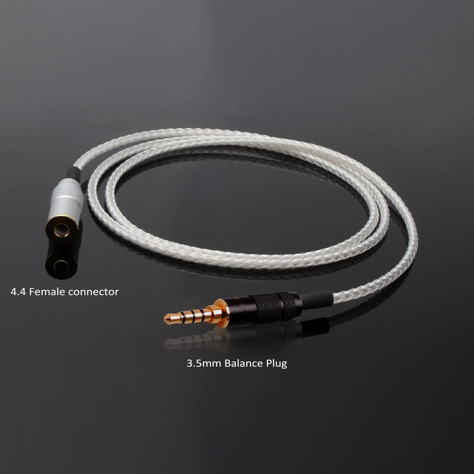 High Quality16 Core OCC Silver Plated Headphone Earphone Extension Cable For xlr 2.5mm  3.5mm 6.5mm 4.4mm male to 4.4mm female