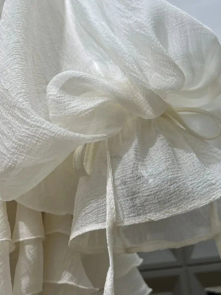 Nowe Modne Luźne Sukienki Wakacyjne z Kwiatami 3D dla Kobiet, Długi Rękaw, Patchwork, Falbany, Marszczenia