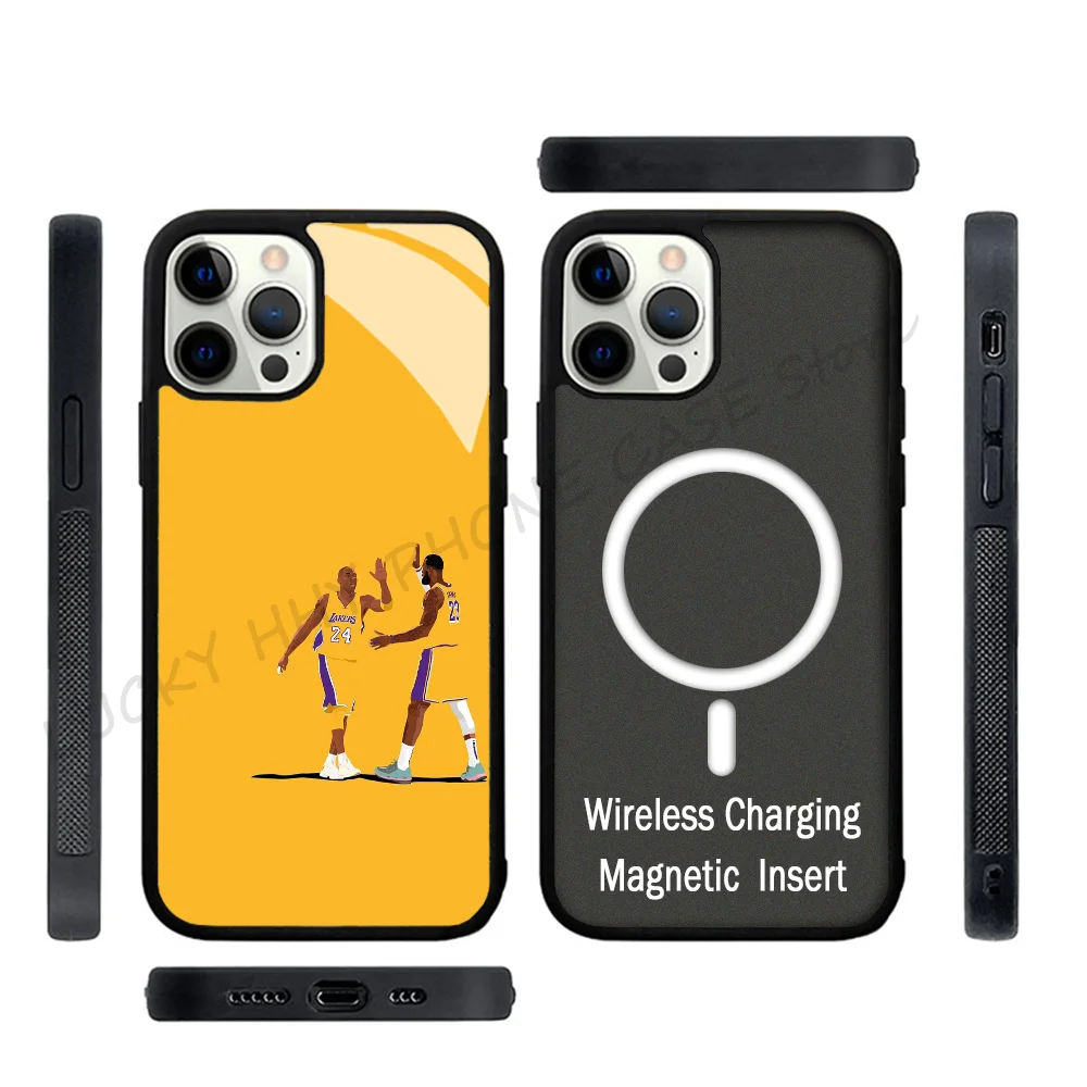 

Basketball Star Phone Case Strong Magnetic for IPhone 15 14 13 Pro Max 11 12 Mini Alex Mirror TPU Shell