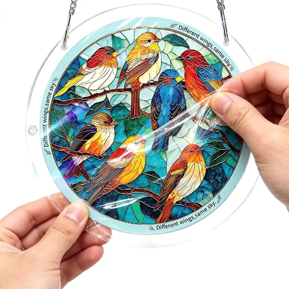 

Acrylic Puzzle Suncatcher 83 Pieces, Dawn Blossom Sea Sun Catchers Puzzle, DIY SunCatchers Puzzles Window Hanging, Garden Decor