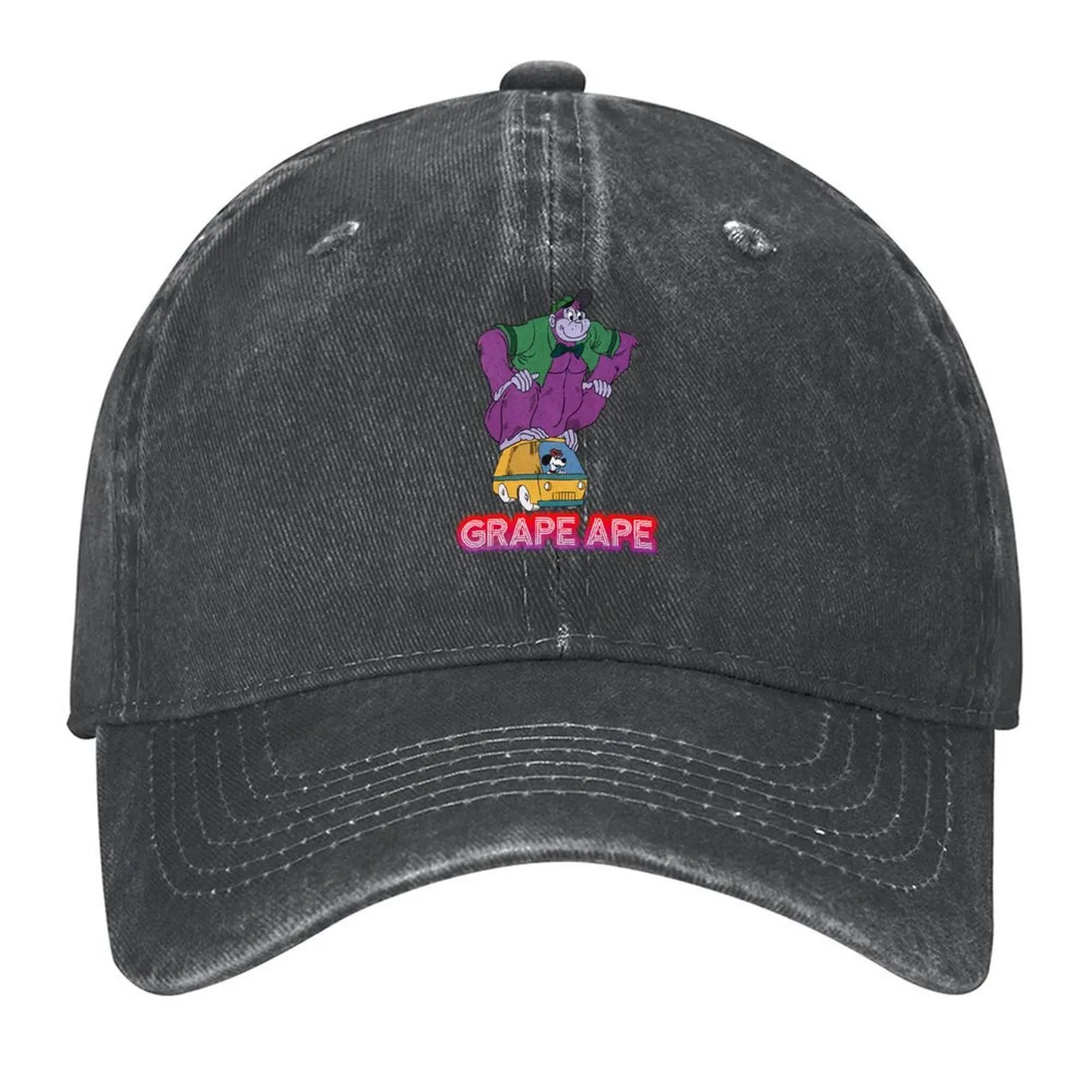 

70s Cartoon Grape Ape Giant Gorilla on Van with his Canine Pal Beegle Beagle at the Wheel Baseball Cap