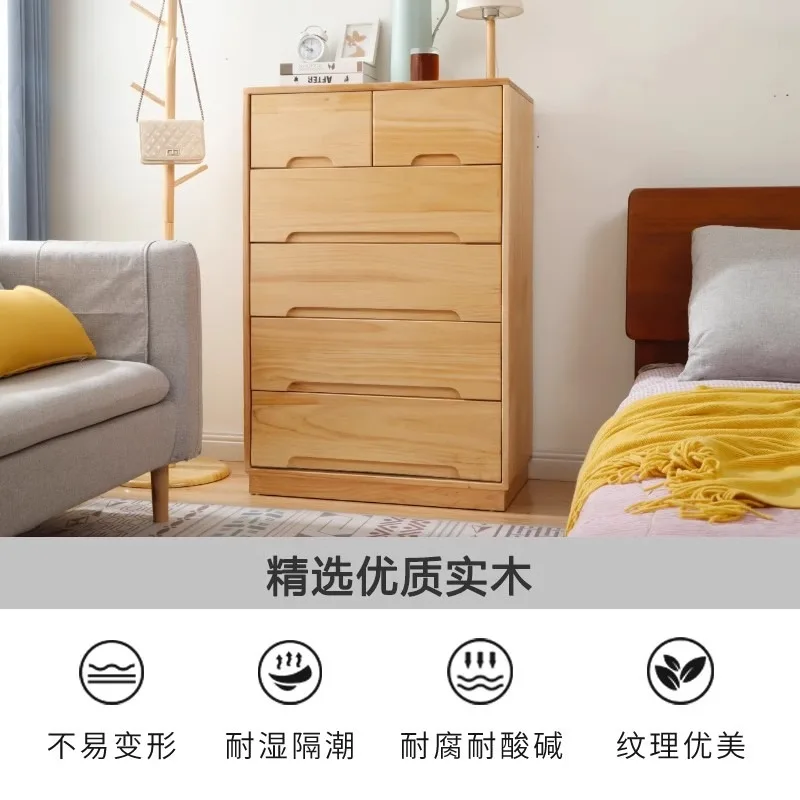 Chest of Drawers Solid Wood Width 50cm Bedroom Chest of Drawers Simple Bedside Cabinet Locker Chest of Drawers Living Room